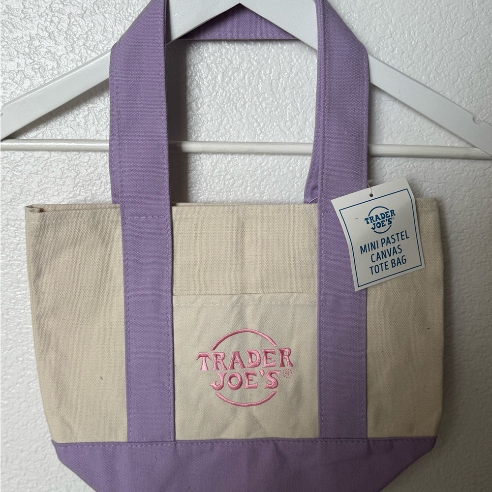 Trader Joe’s Mini Pastel Purple Canvas Tote Bag